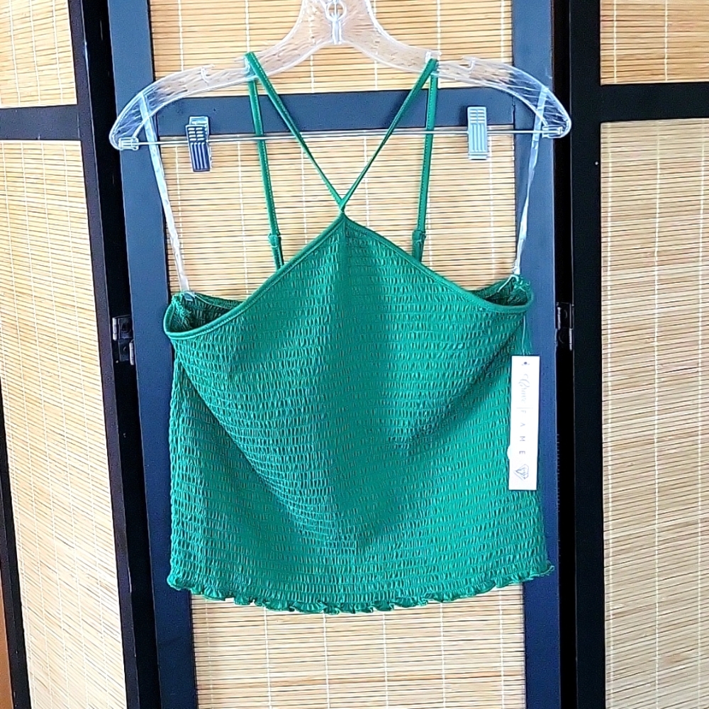 Crop ruched strappy tank NWT! XL